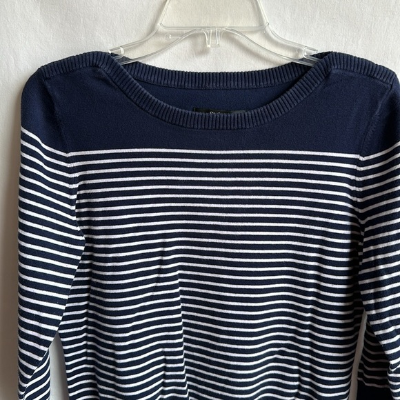 Style & Co. navy and white striped 3/4-sleeve top, size L - Picture 2 of 5
